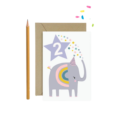 Age 2 Purple Children's Birthday Card - Greeting Cards - Edie & Eve