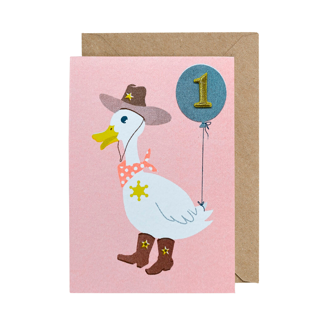 Age 1 Animal Birthday Card - Duck - Greeting Cards - Edie & Eve