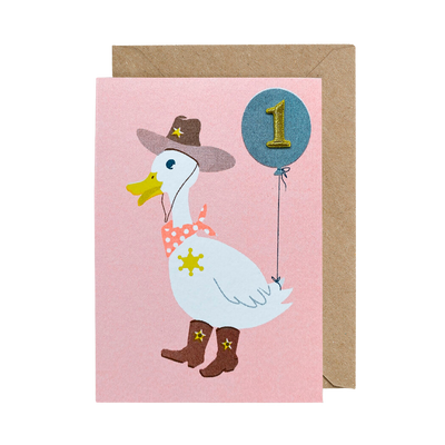 Age 1 Animal Birthday Card - Duck - Greeting Cards - Edie & Eve