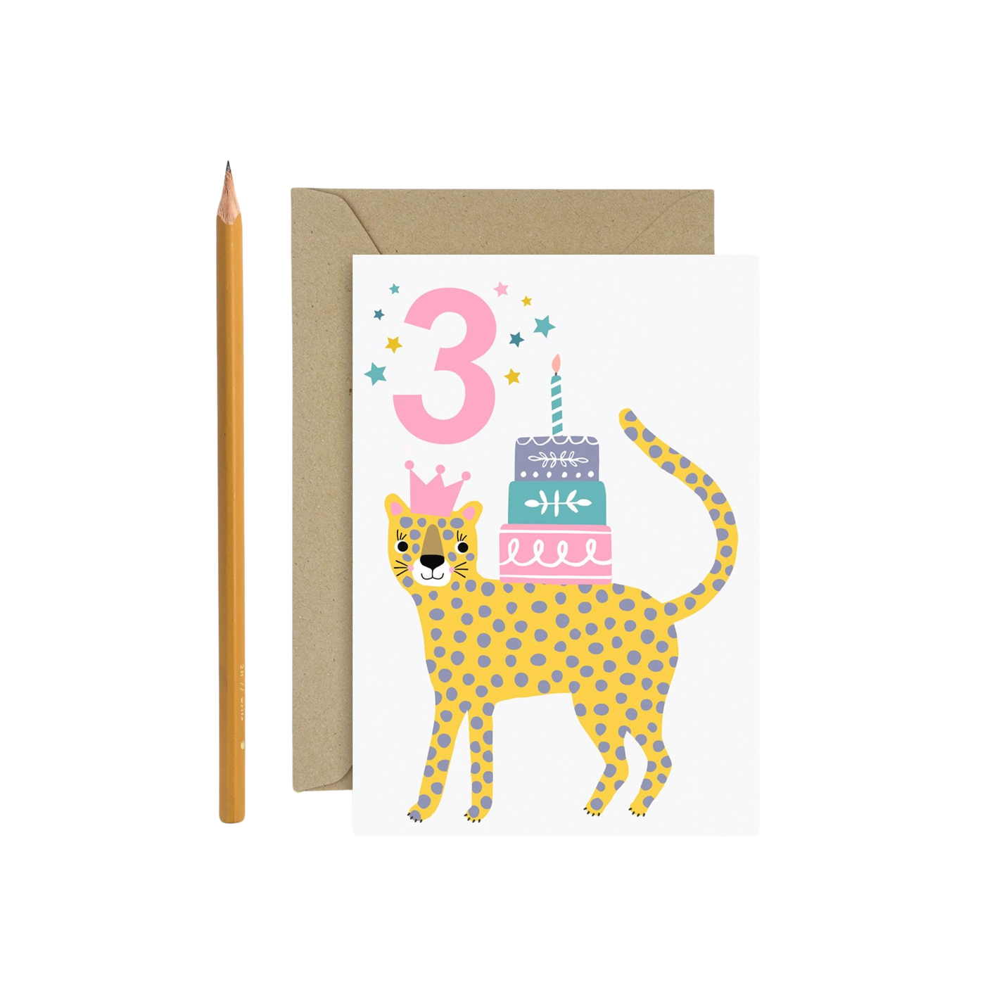 Age 3 Leopard Birthday Card - Greeting Cards - Edie & Eve