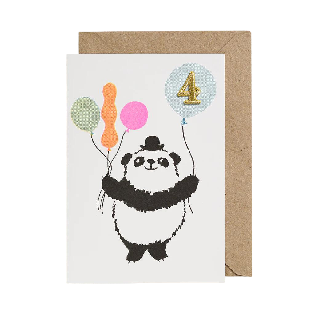 Age 4 Animal Birthday Card