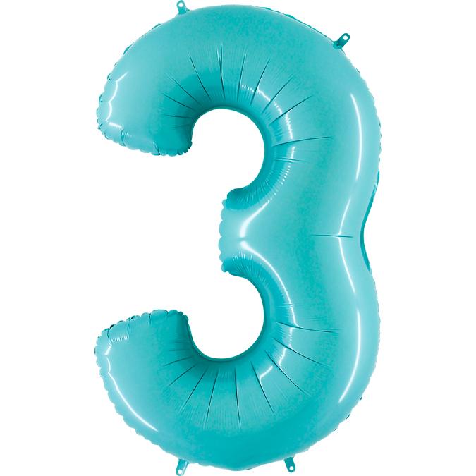 Air Fill Number Balloon - Baby Blue