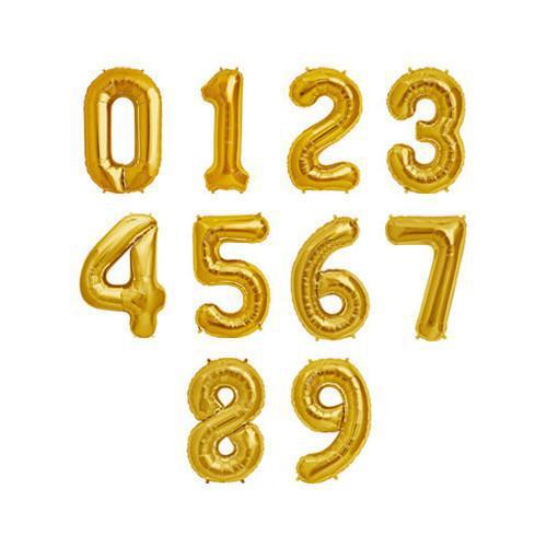 Air Fill Number Balloon - Gold