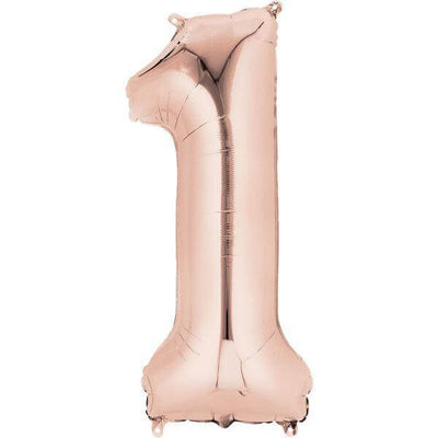 Air Fill Number Balloon - Rose Gold