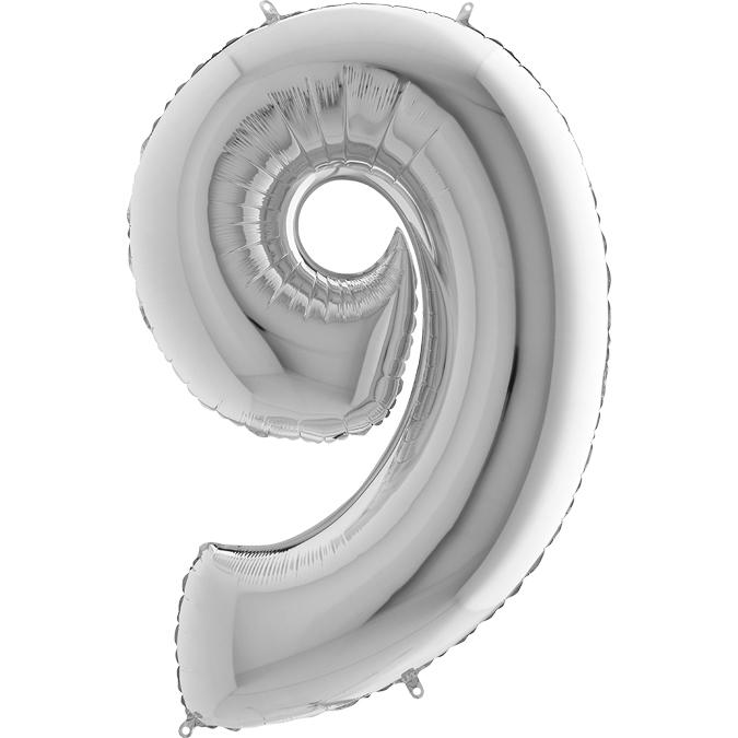 Air Fill Number Balloon - Silver