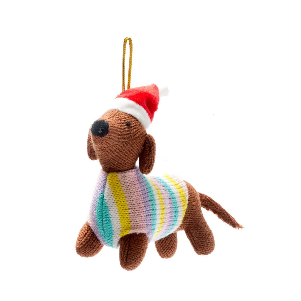Best Years Knitted Dachshund Tree Ornament