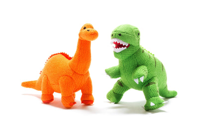 Best Years Knitted Green T Rex Dinosaur Toy