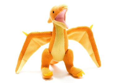 Best Years Knitted Yellow Pterodactyl Dinosaur Toy