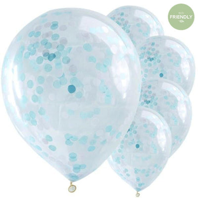 Blue Confetti Balloons (Pk5) - Ginger Ray