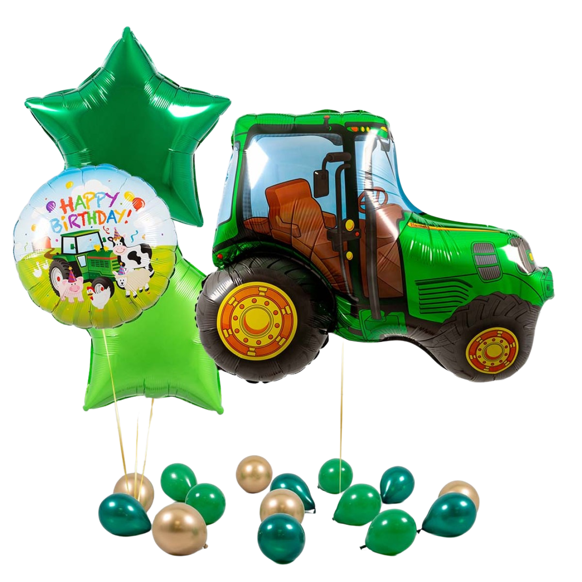 Bubblegum Balloons Green Tractor Balloon Package