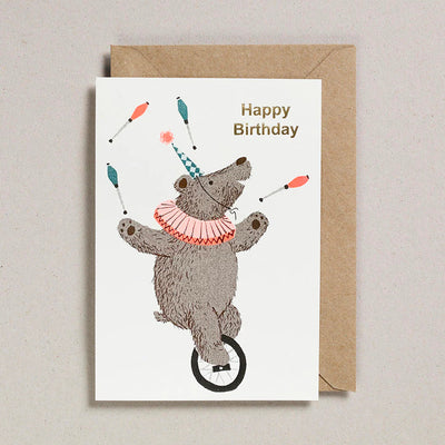 Circus Birthday Bear Card by Petra Boase