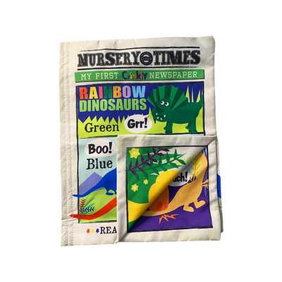 Crinkly Newspaper Book Rainbow Dinosaur