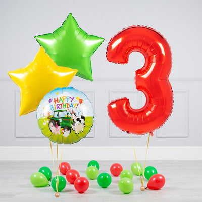 Bubblegum Balloons Farmyard Numbers - Pre Inflated Balloon Bunch - Edie & Eve