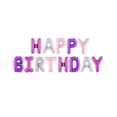 Happy Birthday Purple Balloon Bunting