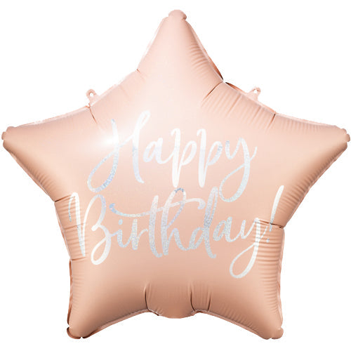 Happy Birthday Star Balloon - Pink