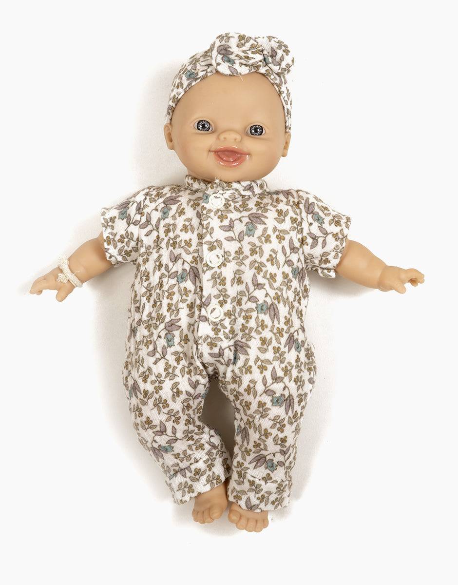 Minikane Doll Floral Jumpsuit and Headband Outfit