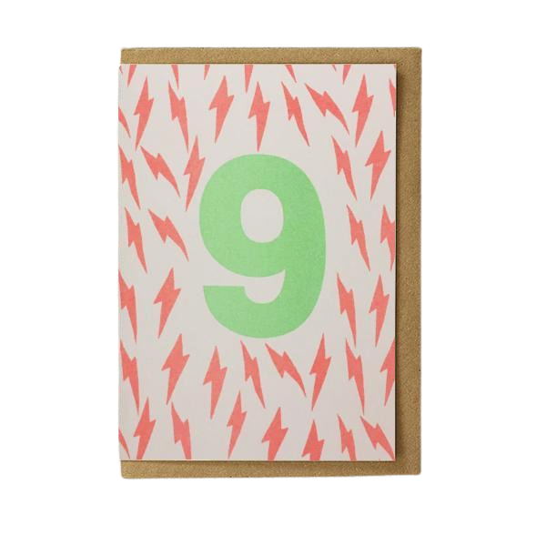 Number Birthday Card Age 9