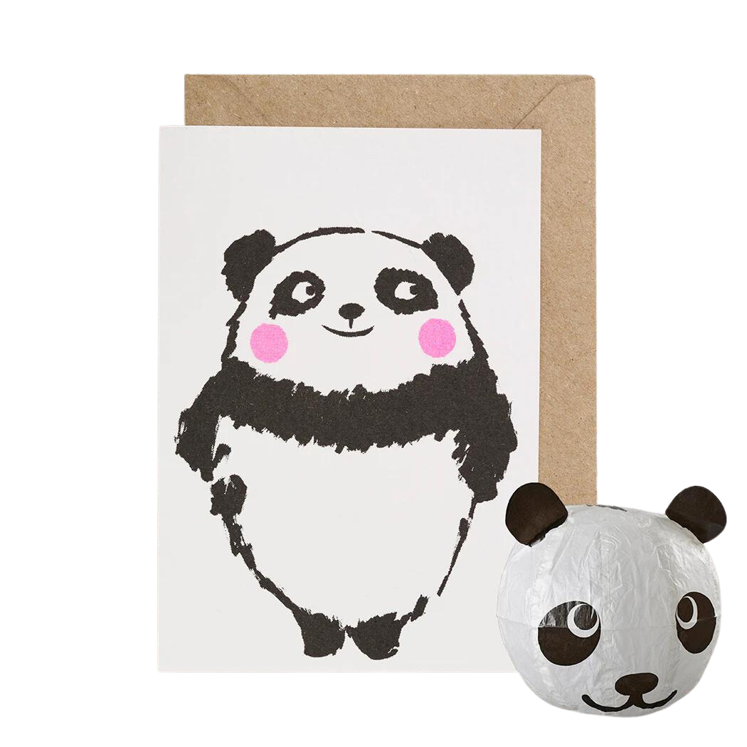 Paper Balloon Greeting Card - Panda