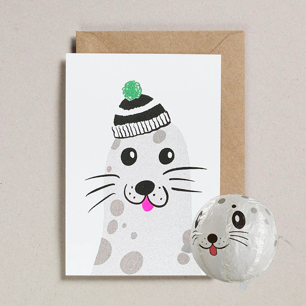 Paper Balloon Greeting Card - Seal