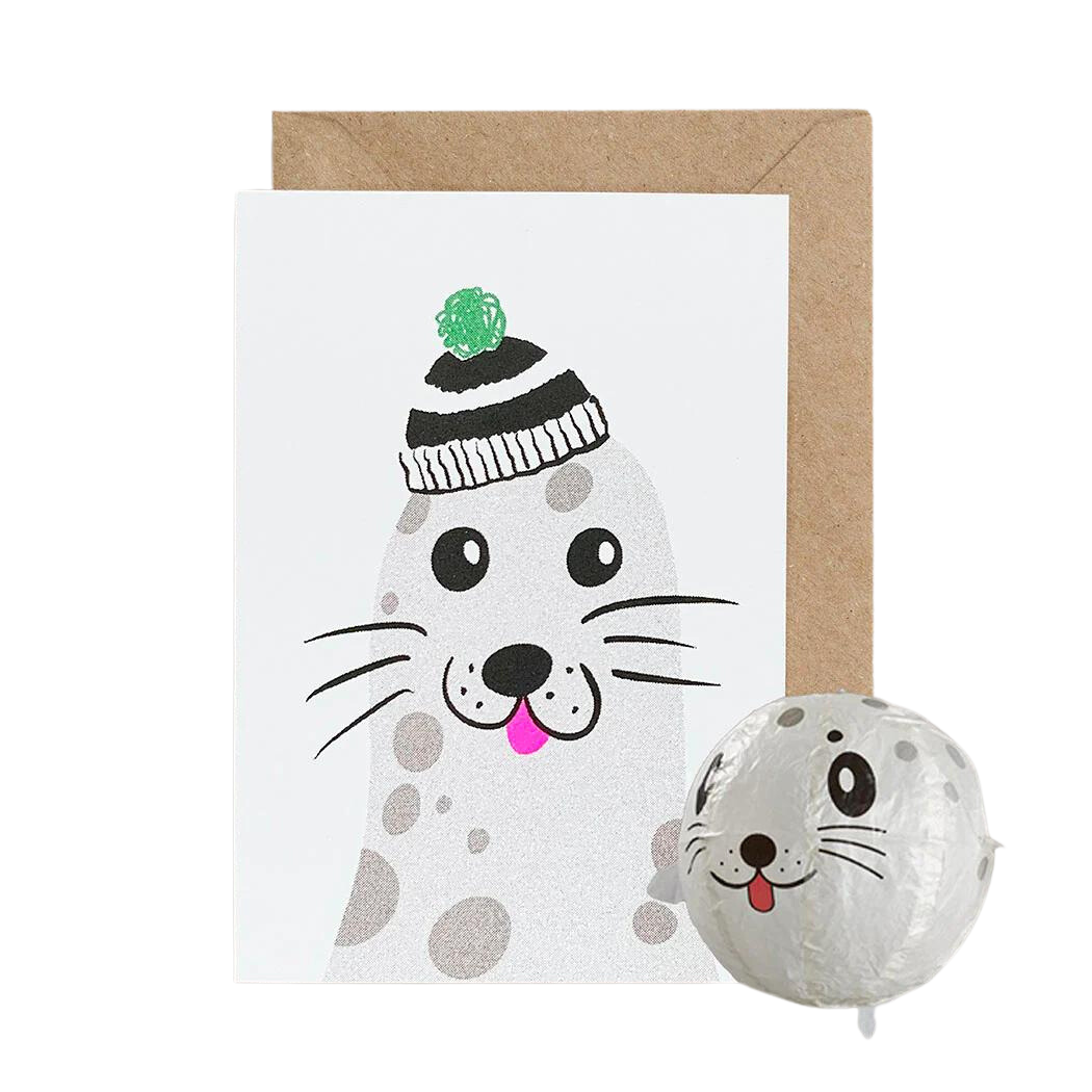 Paper Balloon Greeting Card - Seal