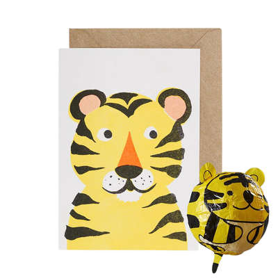 Paper Balloon Greeting Card - Tiger