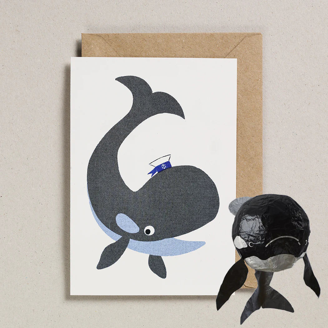 Paper Balloon Greeting Card - Whale