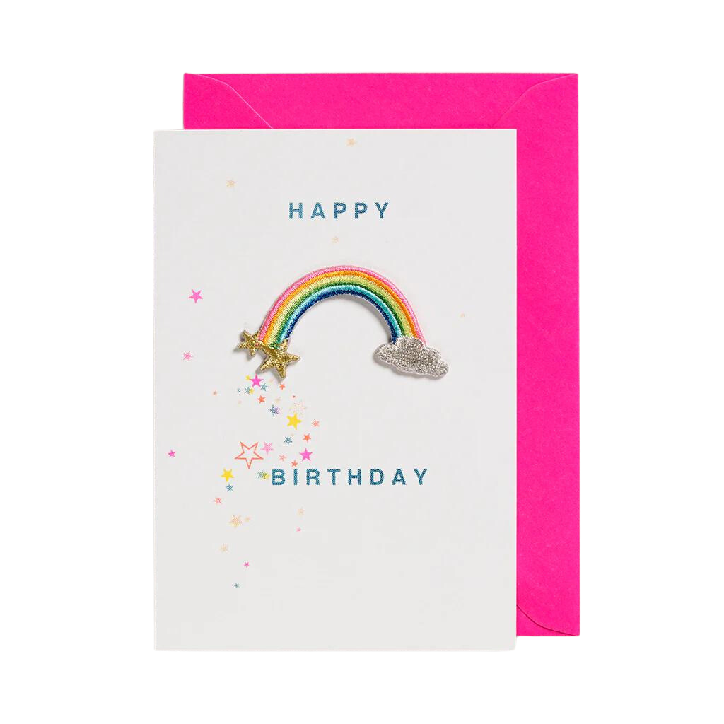 Rainbow Iron on Patch Birthday Card