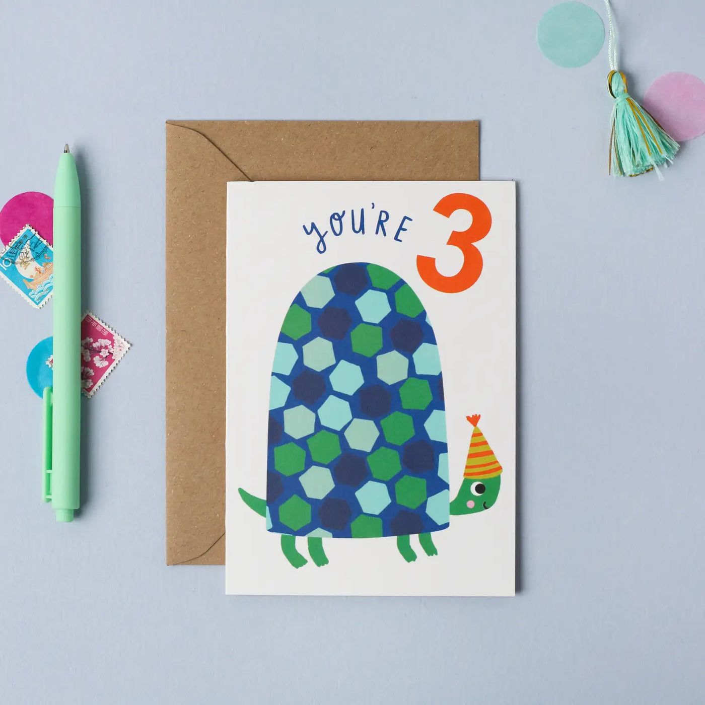 Age 3 Turtle Birthday Card - Greeting Cards - Edie & Eve