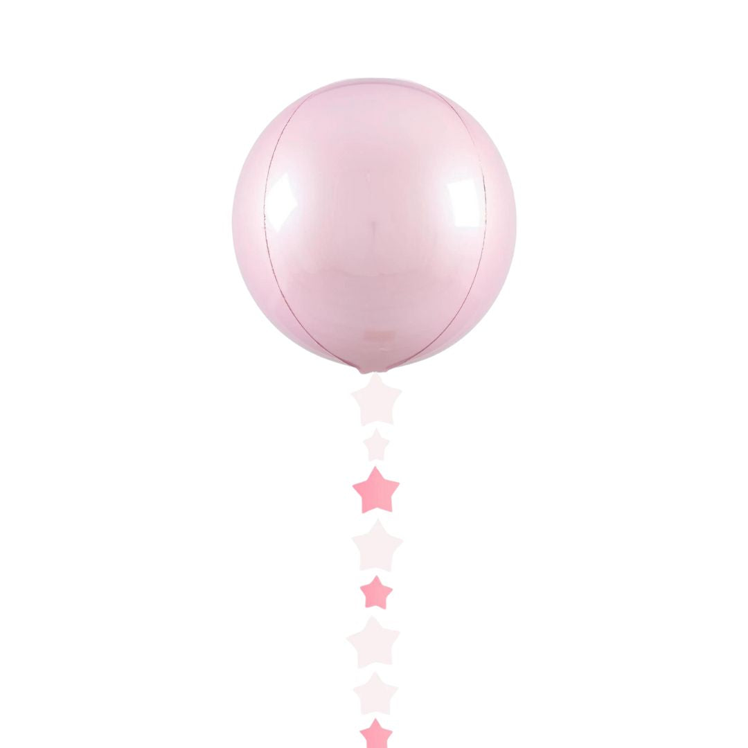 Inflated Bubble Balloon with Handmade Bubblegum Balloon Tail - Pink - Inflated Bubble Balloons - Edie & Eve