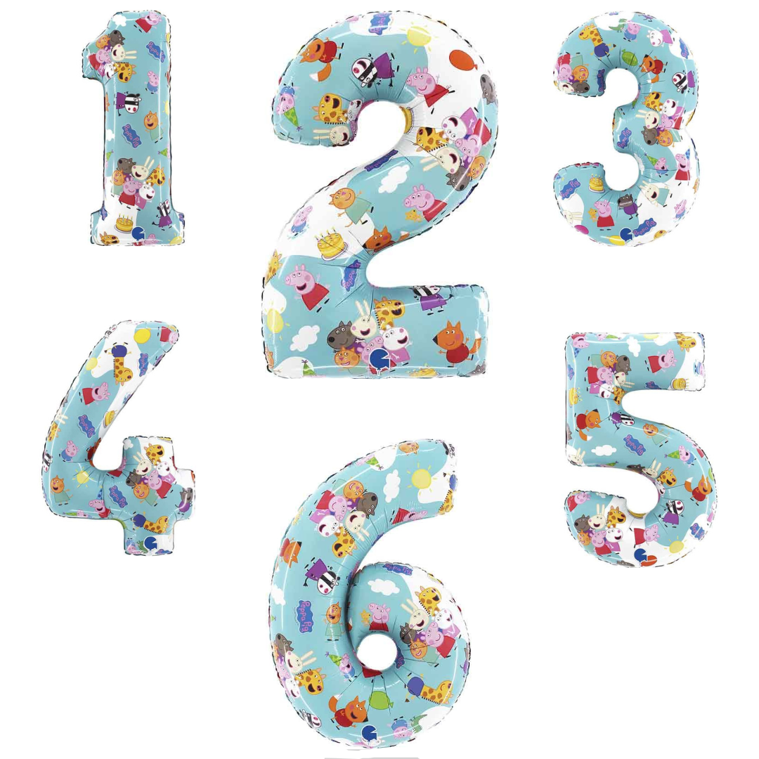 Giant Number Balloon - Peppa Pig - Foil Numbers - Edie & Eve