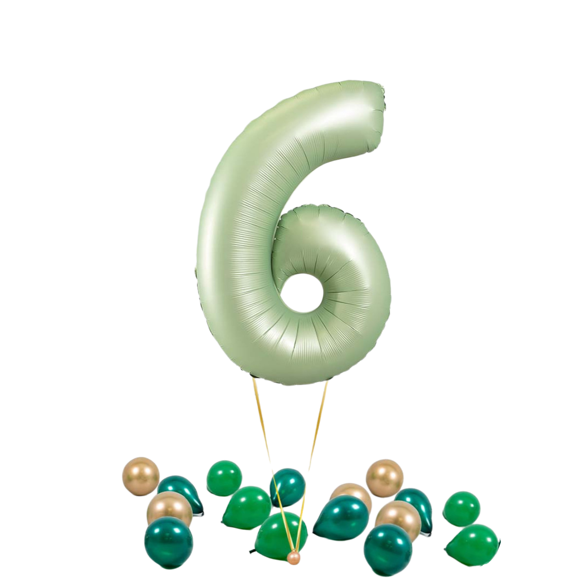 Bubblegum Balloons Dinosaur Olive Green Numbers - Pre Inflated Balloon Bunch - Edie & Eve