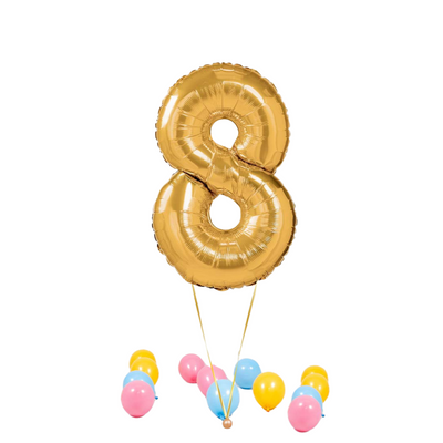 Bubblegum Balloons Pastel Rainbow Numbers - Pre Inflated Balloon Bunch - Edie & Eve