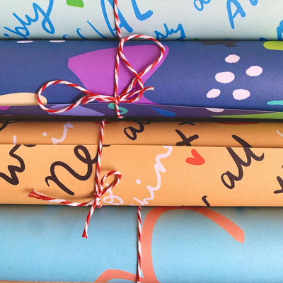 Wrapping Paper - Navy Blobs