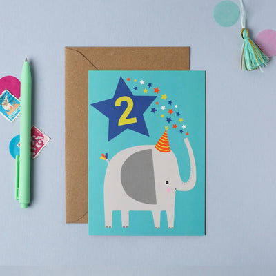 Age 2 Blue Children's Birthday Card - Greeting Cards - Edie & Eve