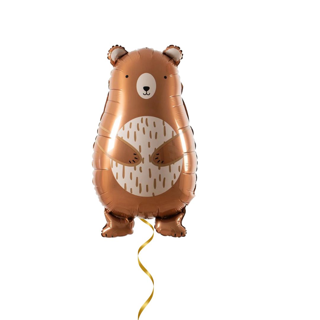 Brown Bear Inflated Balloon In A Box - Pre Inflated Balloon Bunch - Edie & Eve