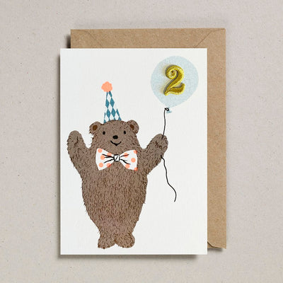 Age 2 Animal Birthday Card - Bear - Greeting Cards - Edie & Eve