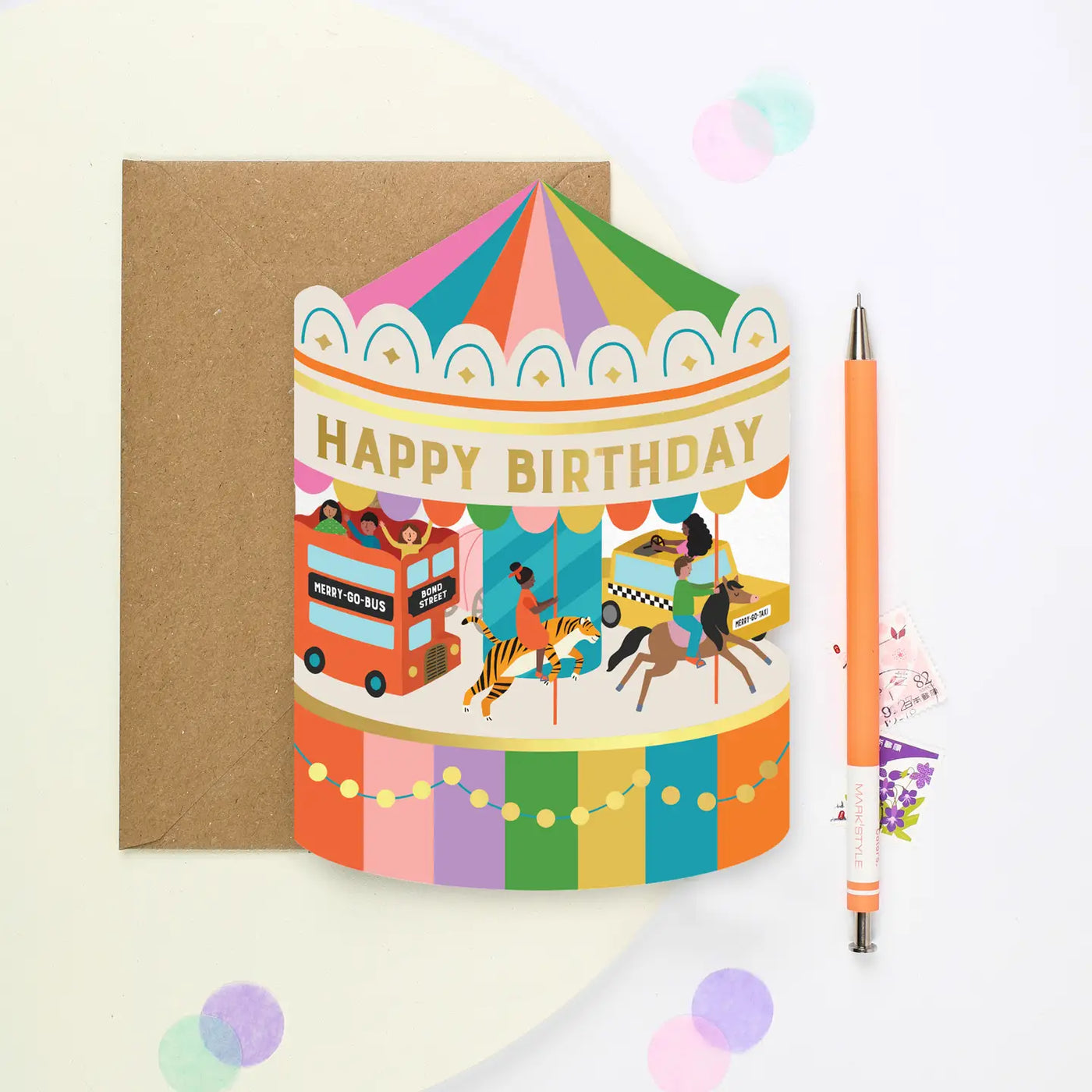 Fairground Carousel Birthday Card - Greeting Cards - Edie & Eve