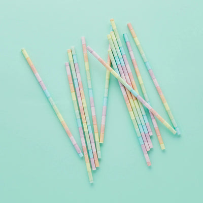 Pastel Paper Straws (PK20) - Straws - Edie & Eve