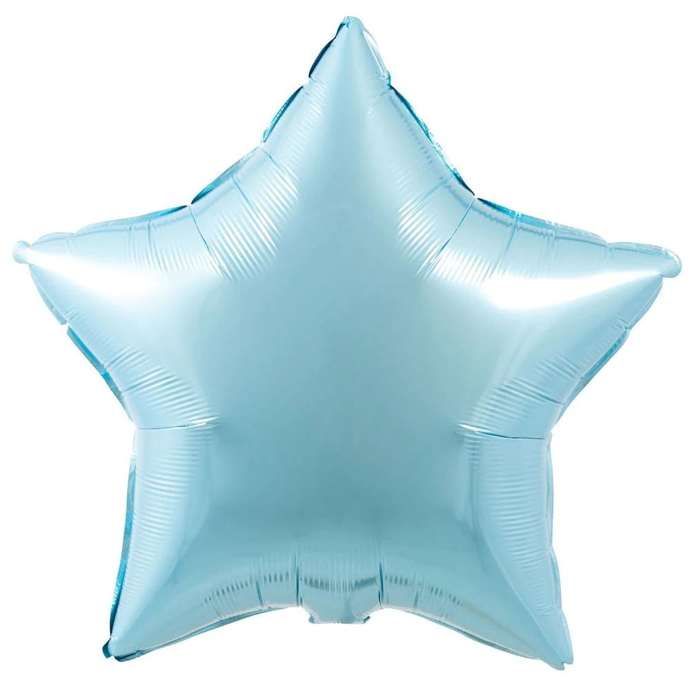Pearl Light Blue Star Foil Balloon - Plain Foils - Edie & Eve
