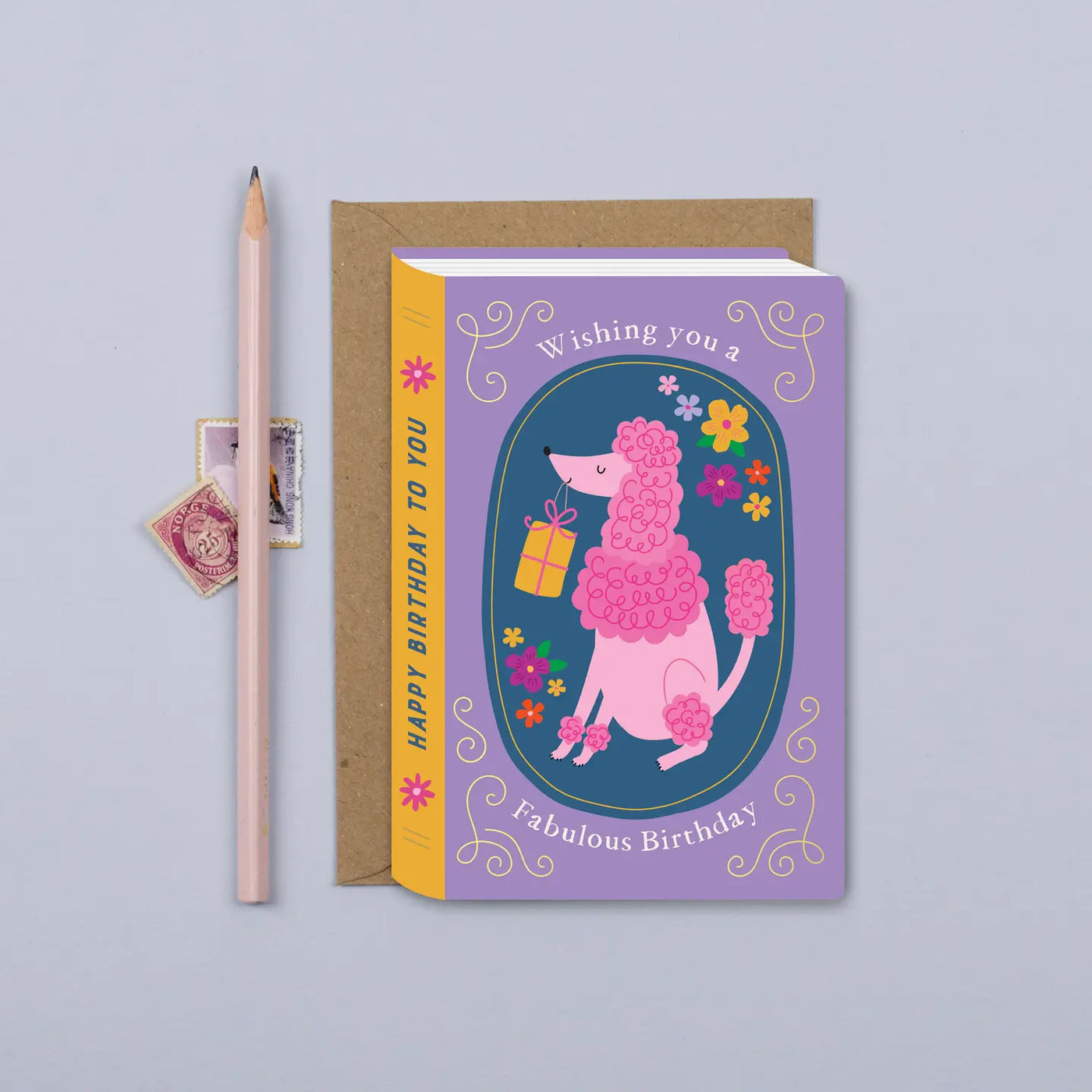 Pink Poodle Birthday Card - Greeting Cards - Edie & Eve