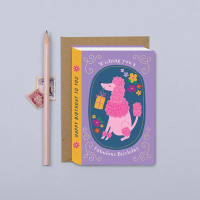 Pink Poodle Birthday Card - Greeting Cards - Edie & Eve