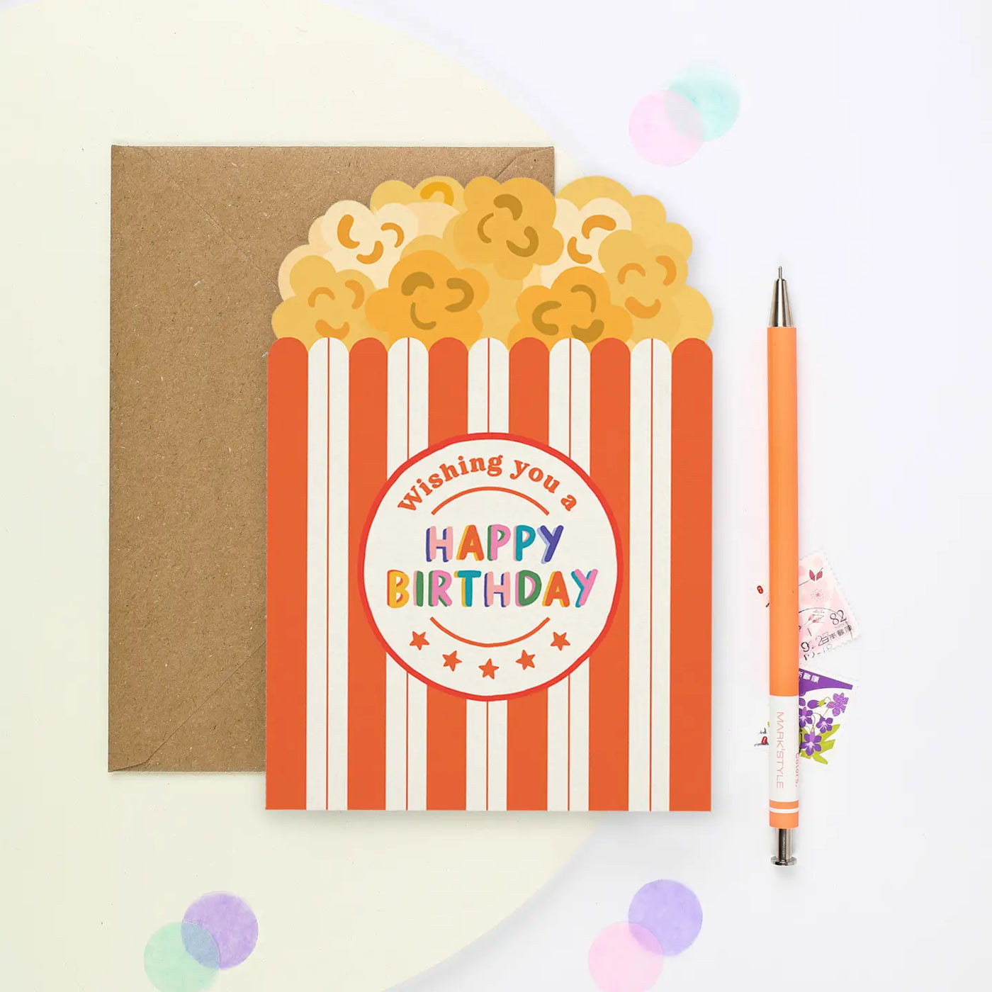 Popcorn Birthday Card - Greeting Cards - Edie & Eve