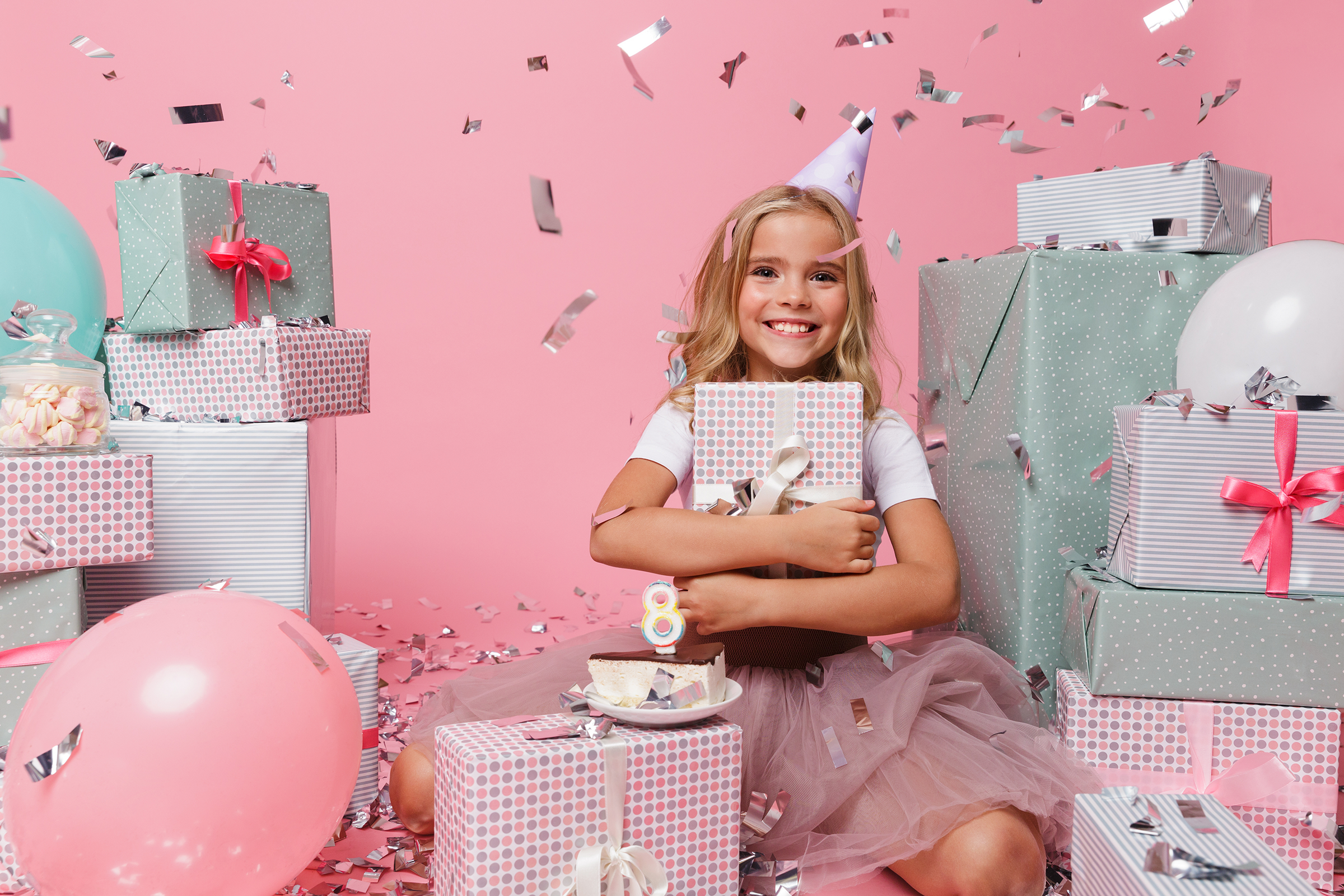 portrait-little-girl-birthday-hat-celebrating - Edie & Eve - Children's Party Supplies & Gifts